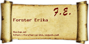 Forster Erika névjegykártya