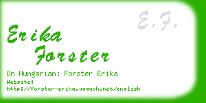 erika forster business card